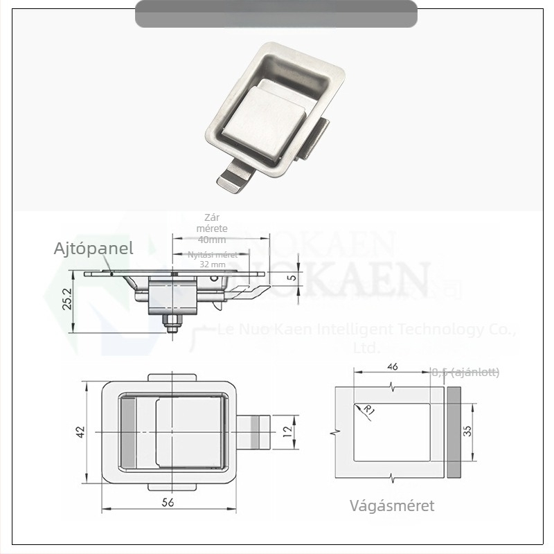 Nocaine DK101 mortise zár – rozsdamentes acél, ajtókhoz, márka Nocaine