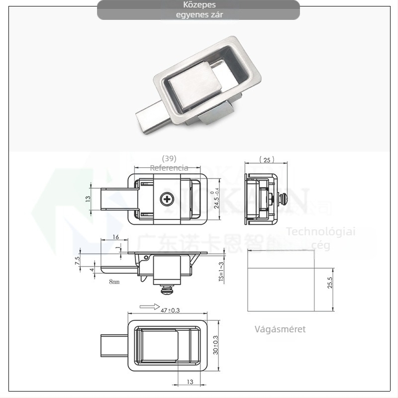 Nocaine DK101 mortise zár – rozsdamentes acél, ajtókhoz, márka Nocaine