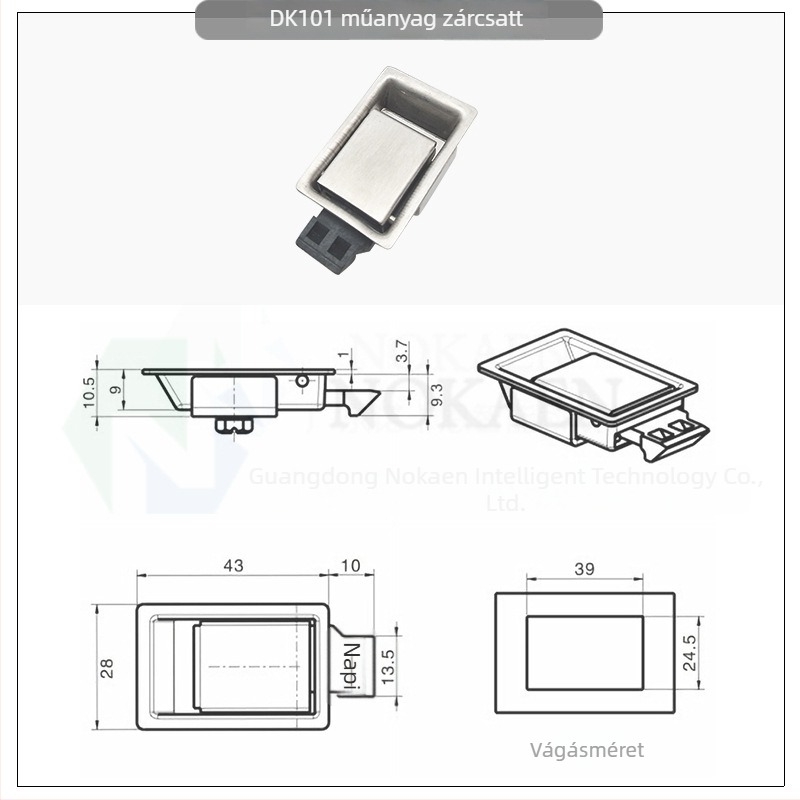 Nocaine DK101 mortise zár – rozsdamentes acél, ajtókhoz, márka Nocaine