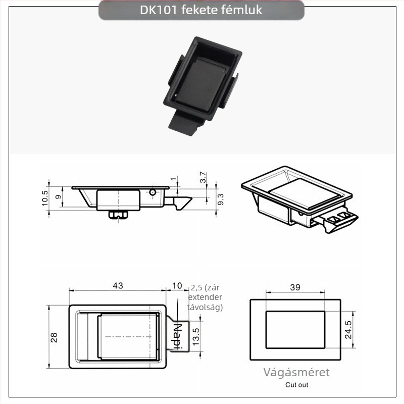 Nocaine DK101 mortise zár – rozsdamentes acél, ajtókhoz, márka Nocaine