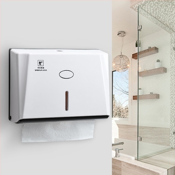 Jiess Műanyag vízálló falra szerelhető papírtörlő doboz fürdőszobához, modell 00-40, kompatibilis levehető papírtörlőkkel