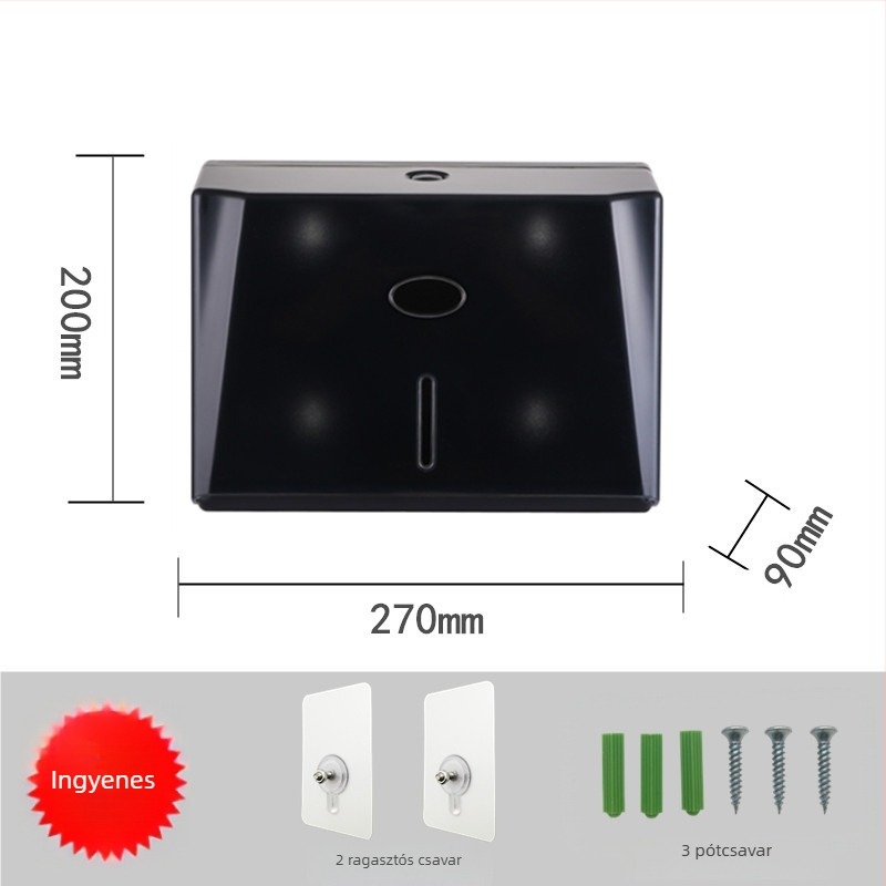 Jiess Műanyag vízálló falra szerelhető papírtörlő doboz fürdőszobához, modell 00-40, kompatibilis levehető papírtörlőkkel