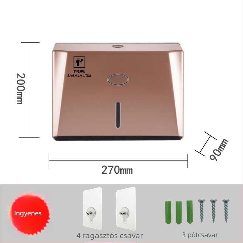 Jiess Műanyag vízálló falra szerelhető papírtörlő doboz fürdőszobához, modell 00-40, kompatibilis levehető papírtörlőkkel