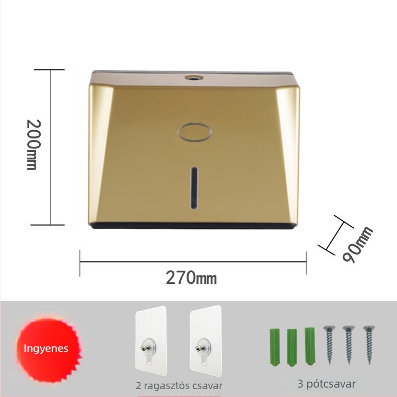 Jiess Műanyag vízálló falra szerelhető papírtörlő doboz fürdőszobához, modell 00-40, kompatibilis levehető papírtörlőkkel