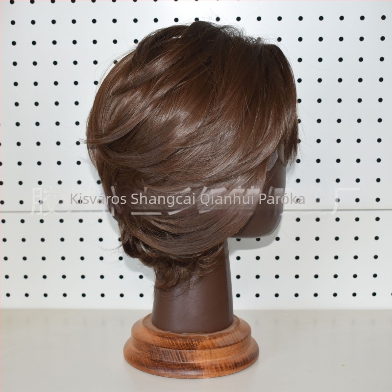 Cosplay paróka csipés elülsővel, rövid haj, hőálló szálak, kézzel szőtt elülső rész