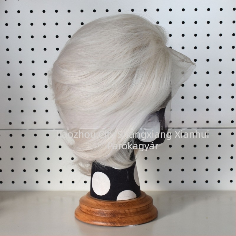 Cosplay paróka csipés elülsővel, rövid haj, hőálló szálak, kézzel szőtt elülső rész