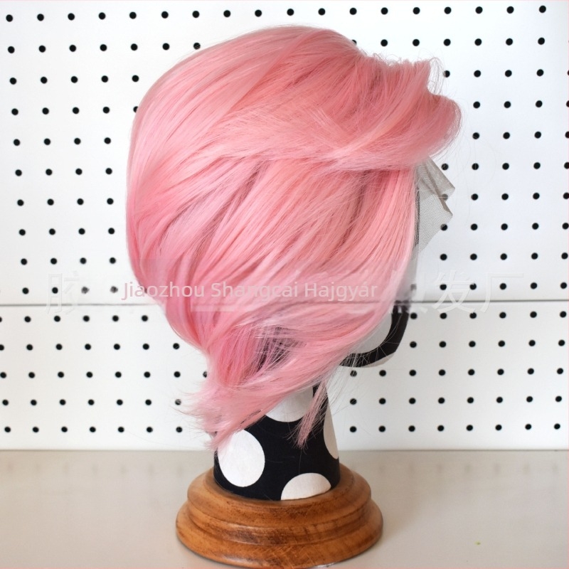 Cosplay paróka csipés elülsővel, rövid haj, hőálló szálak, kézzel szőtt elülső rész