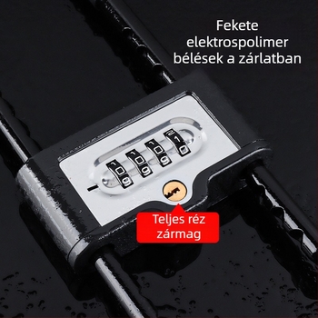 U-alakú digitális zár üvegajtóhoz - acél, modell: U-Shaped Password Lock, rúd vastagsága 13 mm, rúd közötti távolság 74 mm