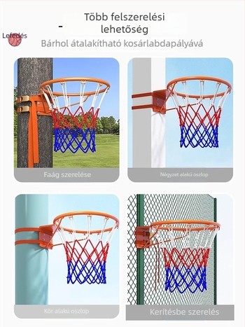 Rozsdamentes acélból készült kosárlabda állvány táblával, snap-on szerelés, hordozható otthoni/park használatra