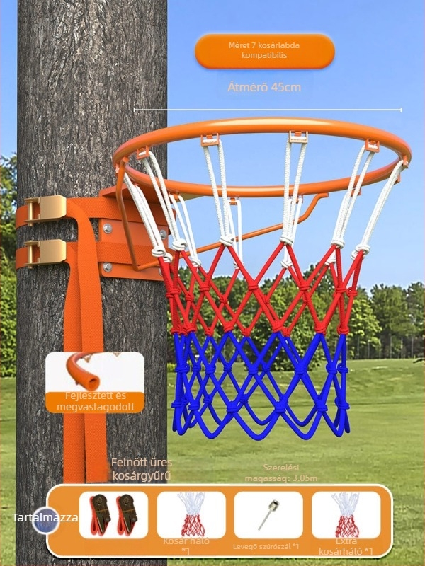 Rozsdamentes acélból készült kosárlabda állvány táblával, snap-on szerelés, hordozható otthoni/park használatra