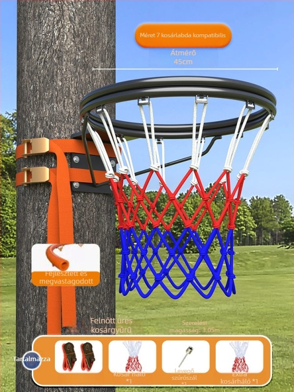 Rozsdamentes acélból készült kosárlabda állvány táblával, snap-on szerelés, hordozható otthoni/park használatra