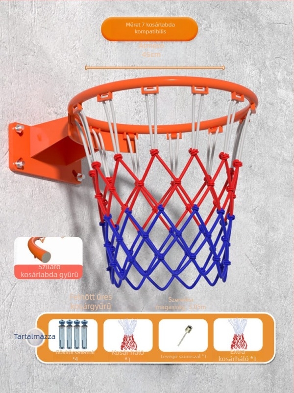 Rozsdamentes acélból készült kosárlabda állvány táblával, snap-on szerelés, hordozható otthoni/park használatra