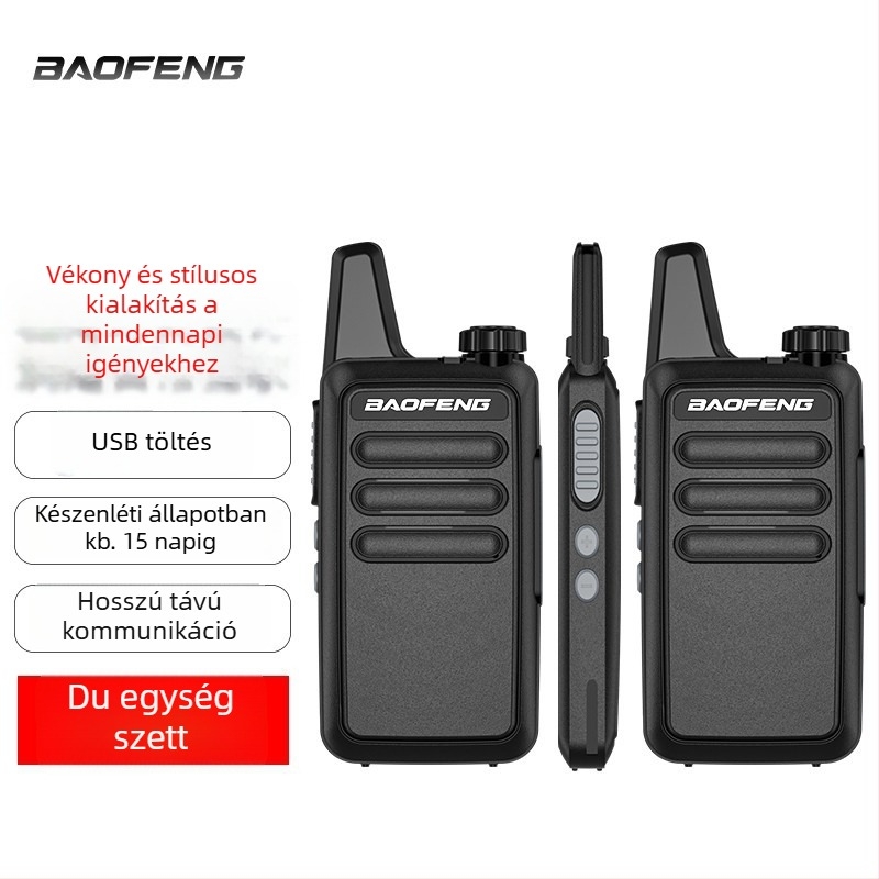 BF-888S PLUS analóg kézi walkie-talkie, dupla készlet, 5W, 16 csatorna, hatótáv 5–10 km