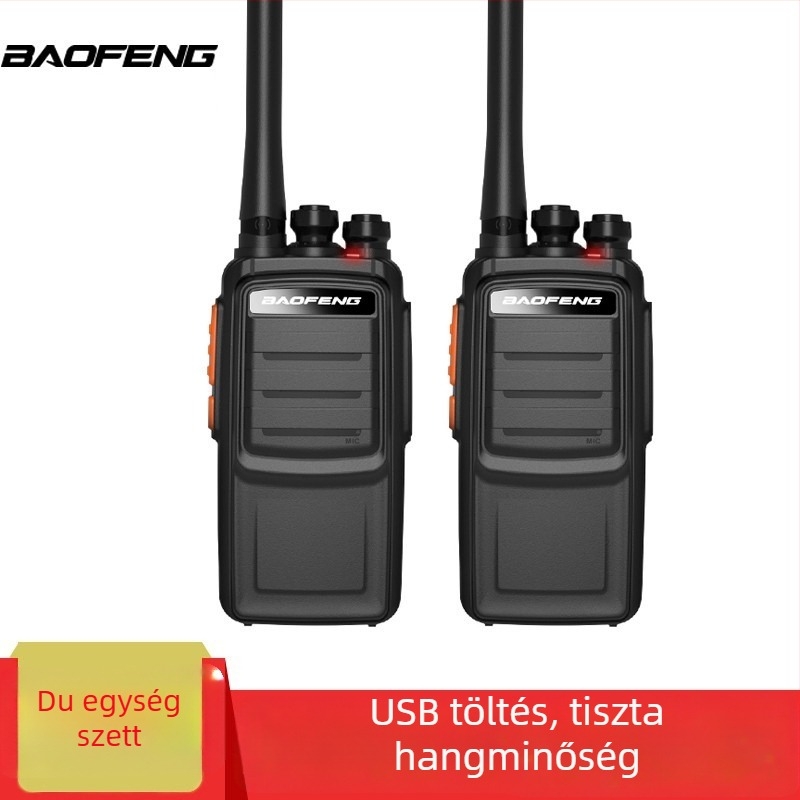 BF-888S PLUS analóg kézi walkie-talkie, dupla készlet, 5W, 16 csatorna, hatótáv 5–10 km