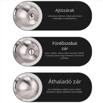 Golyózár belső ajtóhoz – YJX 5871, 304 rozsdamentes acél, modern minimalist stílus