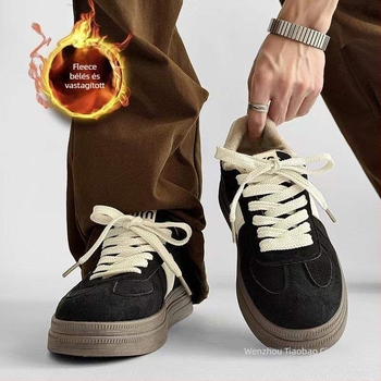 Női mindennapi téli cipő – kerek orrú, pamut felsőrész, nyúlszőrrel bélelt belső, TPR talp