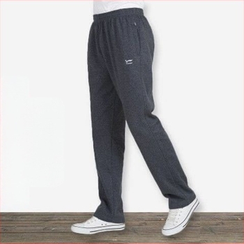 Őszi-téli férfi sportnadrág fleece-betéttel, laza szabás, magas derék, egyenes szár, mindennapi viselet