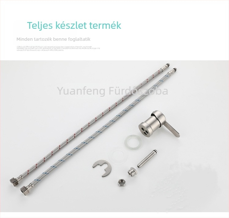 Sampontágyhoz tartozó csaptelep – 304 rozsdamentes acél, modell 10578811, elektromos melegvíz-csap, egységes kialakítás, CE tanúsítvány