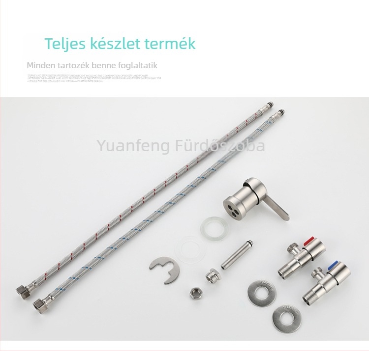 Sampontágyhoz tartozó csaptelep – 304 rozsdamentes acél, modell 10578811, elektromos melegvíz-csap, egységes kialakítás, CE tanúsítvány