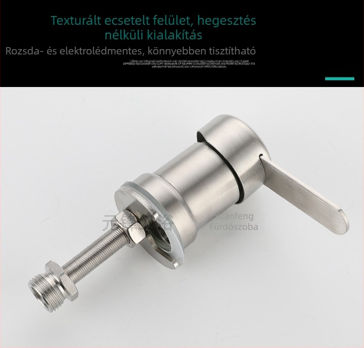 Sampontágyhoz tartozó csaptelep – 304 rozsdamentes acél, modell 10578811, elektromos melegvíz-csap, egységes kialakítás, CE tanúsítvány