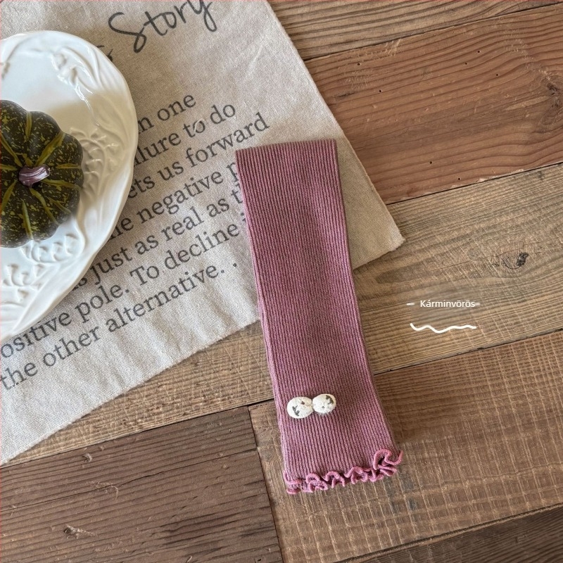 Gyerekeknek szánt őszi kötött leggings, magas derekú, egyszínű, 9/10 hossz, 3–8 éveseknek