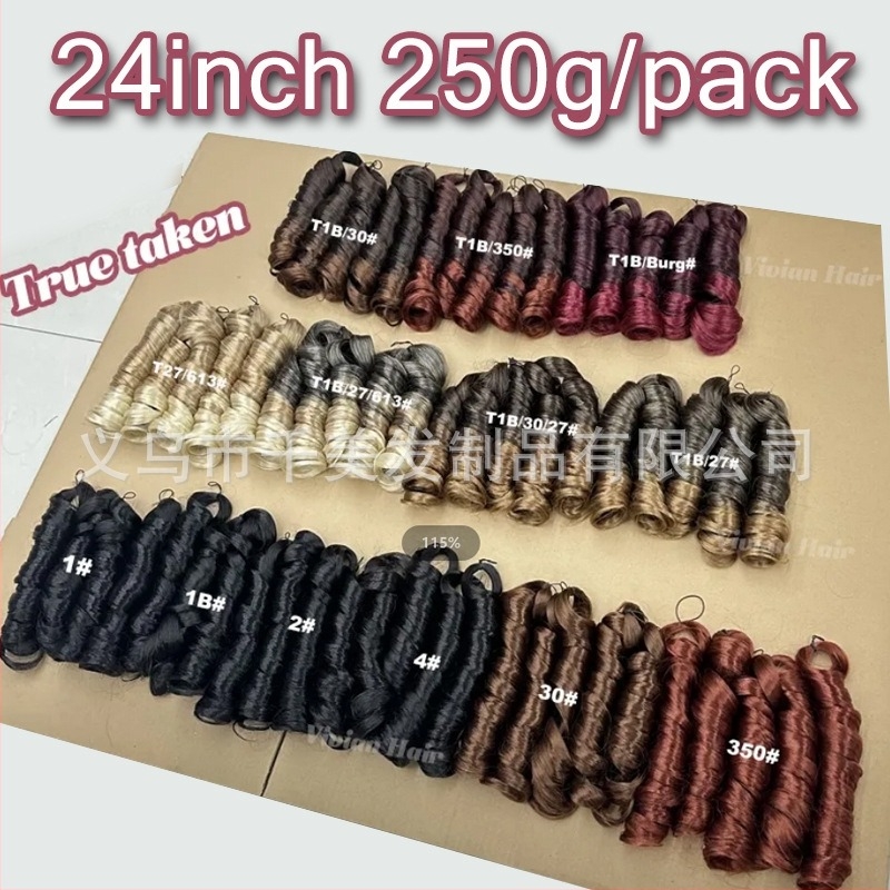 Paróka 5x francia göndörrel, középhosszú, 240 g Kanekalon, természetes stílus