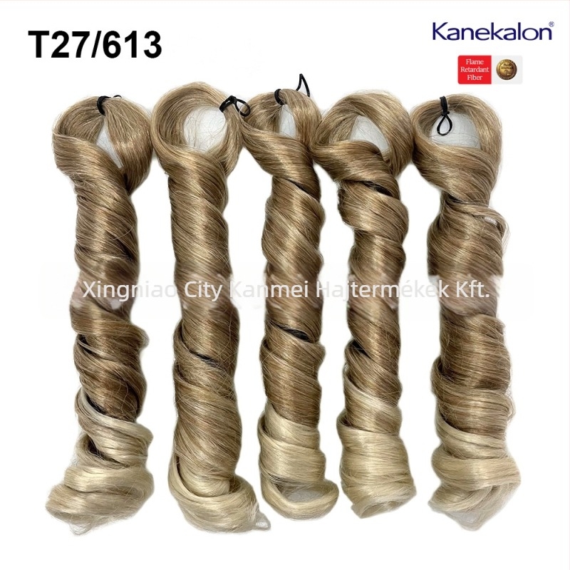 Paróka 5x francia göndörrel, középhosszú, 240 g Kanekalon, természetes stílus