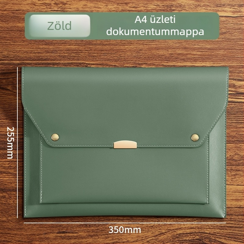 Új modell üzleti bőrtáska dokumentumokhoz mágneses fájl táskával, irodai rendszerező, vállalati arculat testreszabás