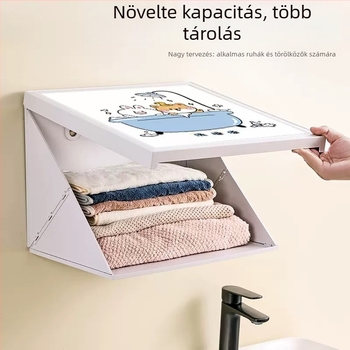 Fürdőszobai tároló polc - vízálló, összecsukható, 1-emeletes, műanyag, teherbírás 1–5 kg