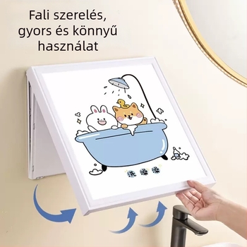 Fürdőszobai tároló polc - vízálló, összecsukható, 1-emeletes, műanyag, teherbírás 1–5 kg