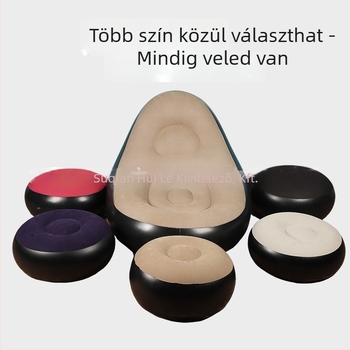 Kültéri felfújható lazító kanapé lábtámasz-sal, Hui Le PVC léggömb kanapé, 1 személyes kapacitás, 1,9 kg, levegőpumpa