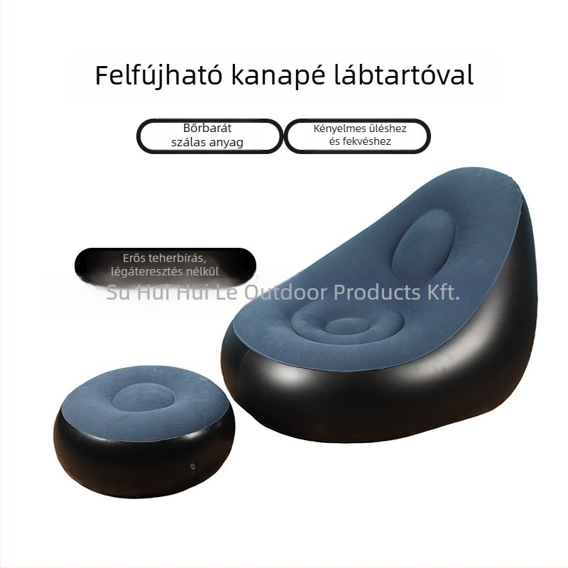 Kültéri felfújható lazító kanapé lábtámasz-sal, Hui Le PVC léggömb kanapé, 1 személyes kapacitás, 1,9 kg, levegőpumpa