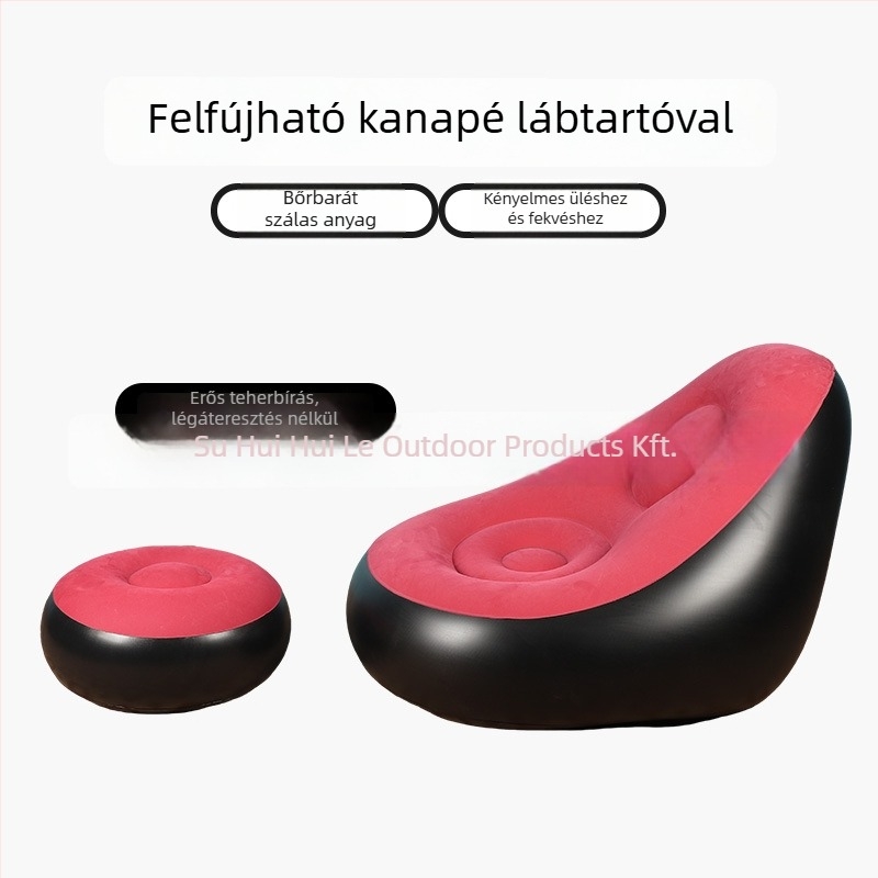 Kültéri felfújható lazító kanapé lábtámasz-sal, Hui Le PVC léggömb kanapé, 1 személyes kapacitás, 1,9 kg, levegőpumpa