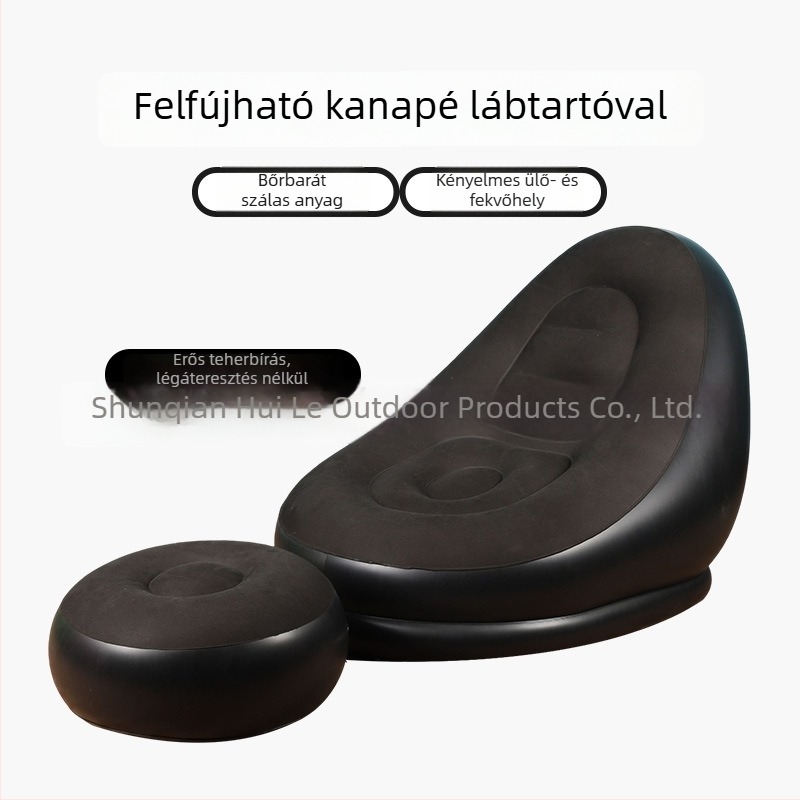 Kültéri felfújható lazító kanapé lábtámasz-sal, Hui Le PVC léggömb kanapé, 1 személyes kapacitás, 1,9 kg, levegőpumpa
