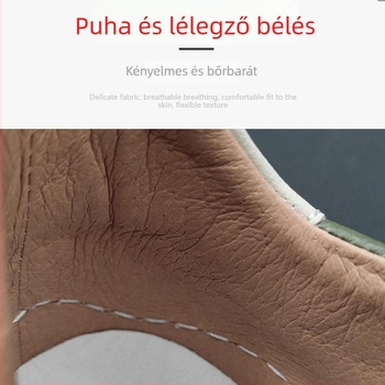 Férfi bőr mokaszín, alacsony profil, Slip-On, kerek orr, gumírozott talp