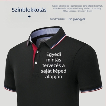 Póló felső – kényelmes, laza szabású, rövid ujjú, pamut (58%)