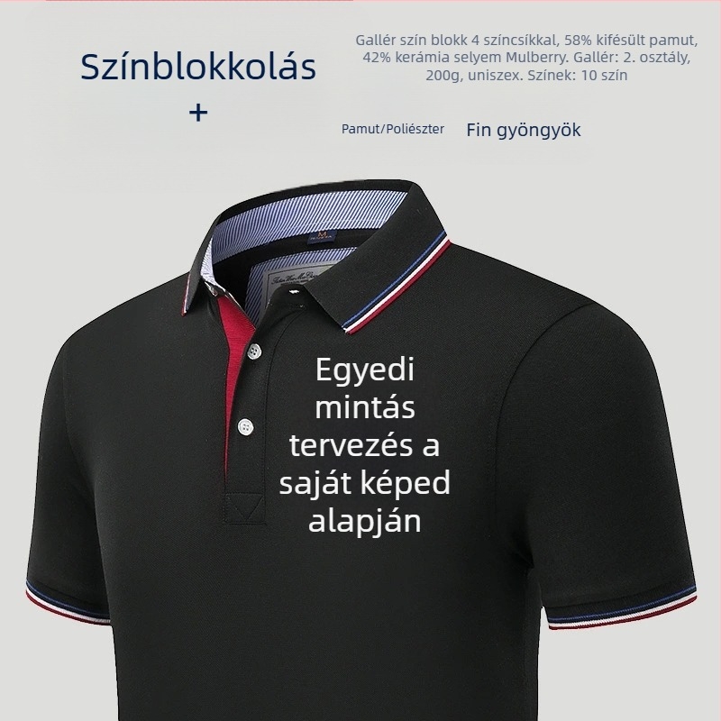 Póló felső – kényelmes, laza szabású, rövid ujjú, pamut (58%)