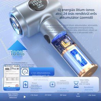 Vezeték nélküli autó porszívó digitális kijelzővel — kompakt kézi kivitel (10V, 100W, 10000 Pa, 20 perc)