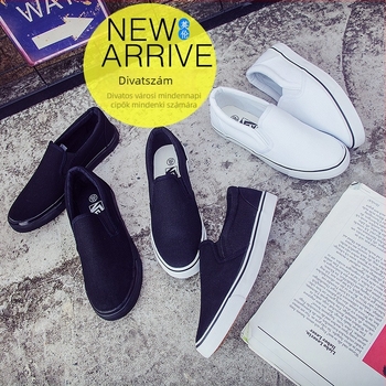 Férfi vászon casual slip‑on cipő, légáteresztő felső, gumírozott talp