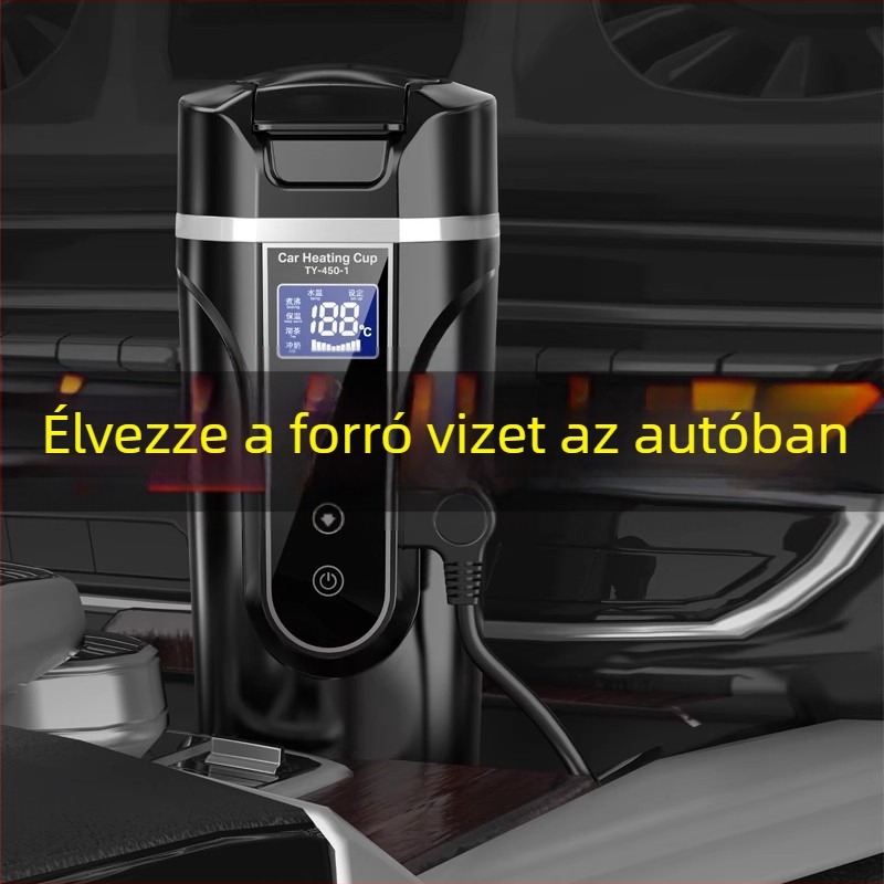 Autóba szerelt elektromos vízforraló, 12V autókhoz, 24V teherautókhoz, szigetelt hordozható vízforraló