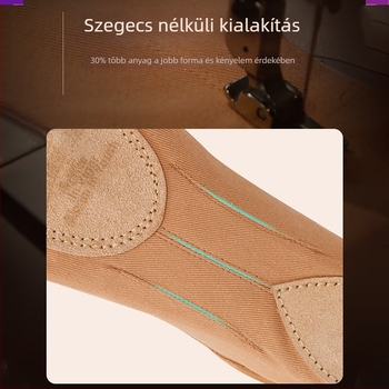 Tánc cipők nőknek és lányoknak, puha talppal, klasszikus baletthez, vászon felsőrész, valódi bőrből készült talp, fűző