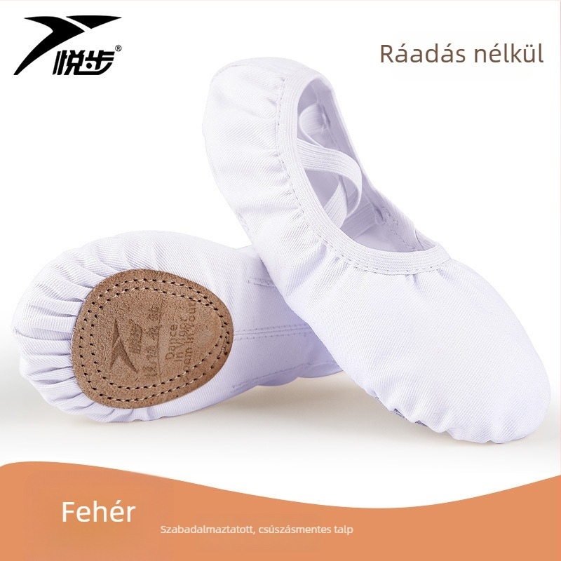 Tánc cipők nőknek és lányoknak, puha talppal, klasszikus baletthez, vászon felsőrész, valódi bőrből készült talp, fűző