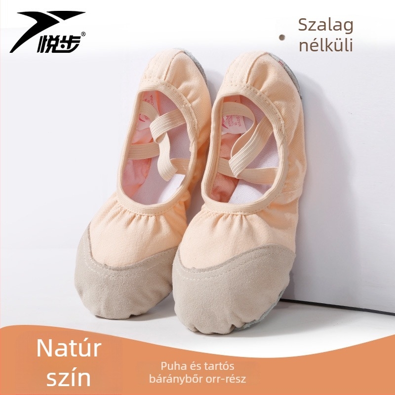 Tánc cipők nőknek és lányoknak, puha talppal, klasszikus baletthez, vászon felsőrész, valódi bőrből készült talp, fűző