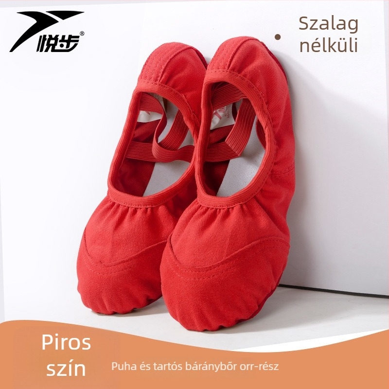 Tánc cipők nőknek és lányoknak, puha talppal, klasszikus baletthez, vászon felsőrész, valódi bőrből készült talp, fűző