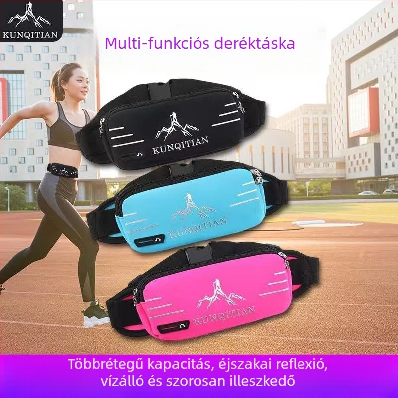 Telefonhoz való sport derékpánttáska — uniszex, lélegző, vízálló és kopásálló, kültéri sportokra, poliészter