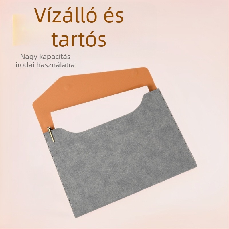 Huicai Stationery PU bőr dokumentumtáska, pattintós zárás, ferde dizájn (Márka: Huicai Stationery; Anyag: PU bőr; Zárás: pattintós; Dizájn: ferde)