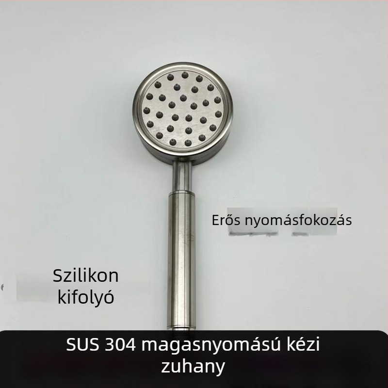 Rozsdamentes acél felső permetező zuhanyfej, nyomás alatt, négyréses menet, krómozott, finomra csiszolt felület, eső funkció