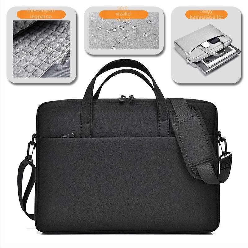 Unisex Oxford vászon laptop táska, vízálló, 16 hüvelykes laptopokhoz
