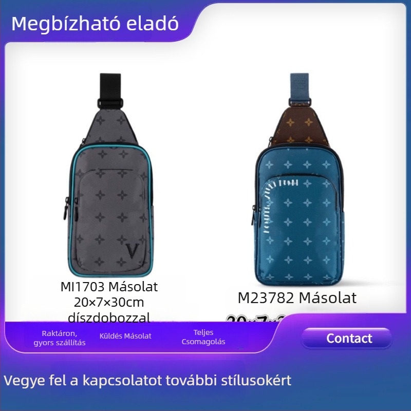 Férfi vászon crossbody táska, 10 hüvelykes, vízálló, utcai stílus, modell M46327