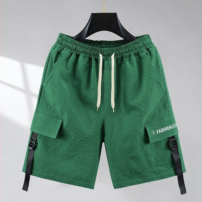 Férfi sportos rövidnadrág, laza szabású, poliészter, nyárra